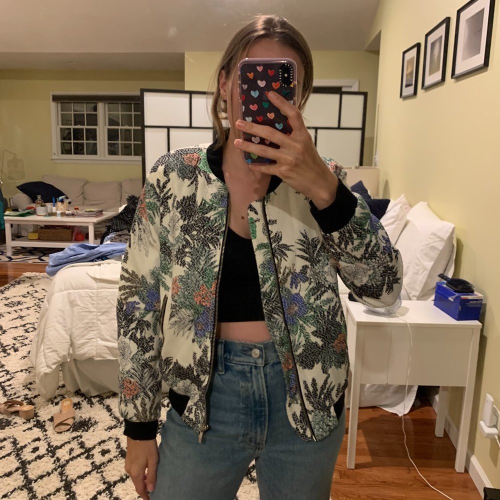 Zara Floral Bomber Jacket